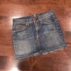 Retro Mini Denim Jean Skirt - 7 for all man kind
